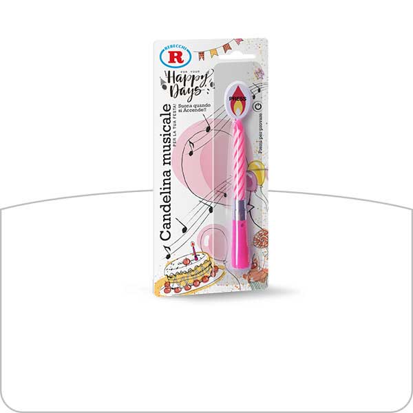 Candelina musicale rosa